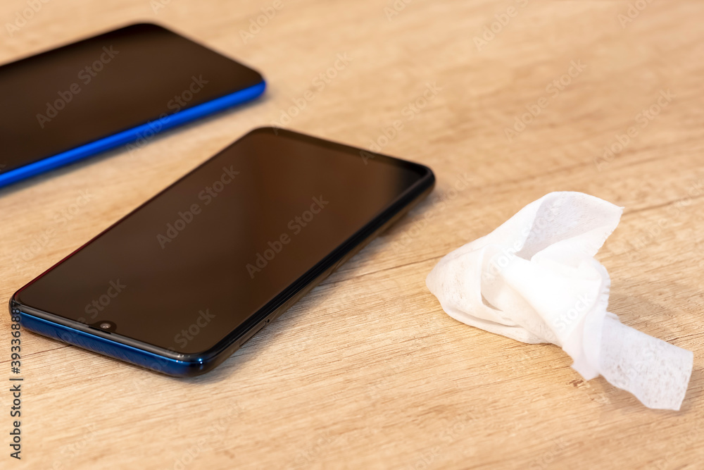 wipe, napkin. Mobile phone, wipe, napkin. Mobile phone,