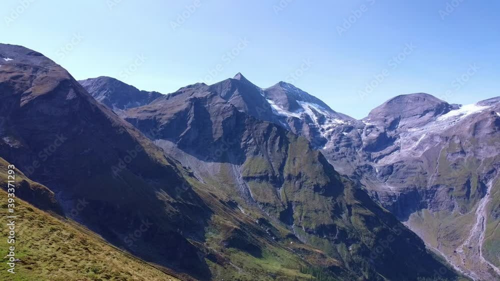 Fantastic aerial view of Grossglockner mountains in Austria. Aerial shooting from flying drone. Fantastic aerial view of Grossglockner mountains in Austria. Aerial shooting from flying drone.