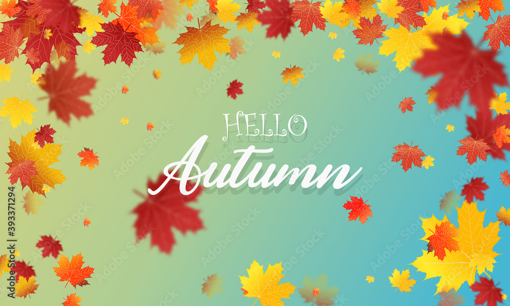 Autumn season background with falling autumn leaves for text. Autumn season background with falling autumn leaves for text.