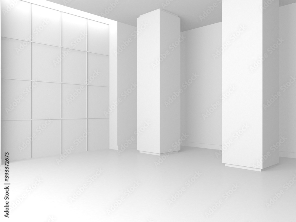 White Modern Empty Room. Abstract Building Concept White Modern Empty Room. Abstract Building Concept