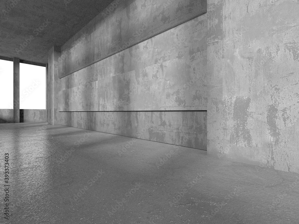 Dark Concrete Wall Architecture. Empty Room Dark Concrete Wall Architecture. Empty Room