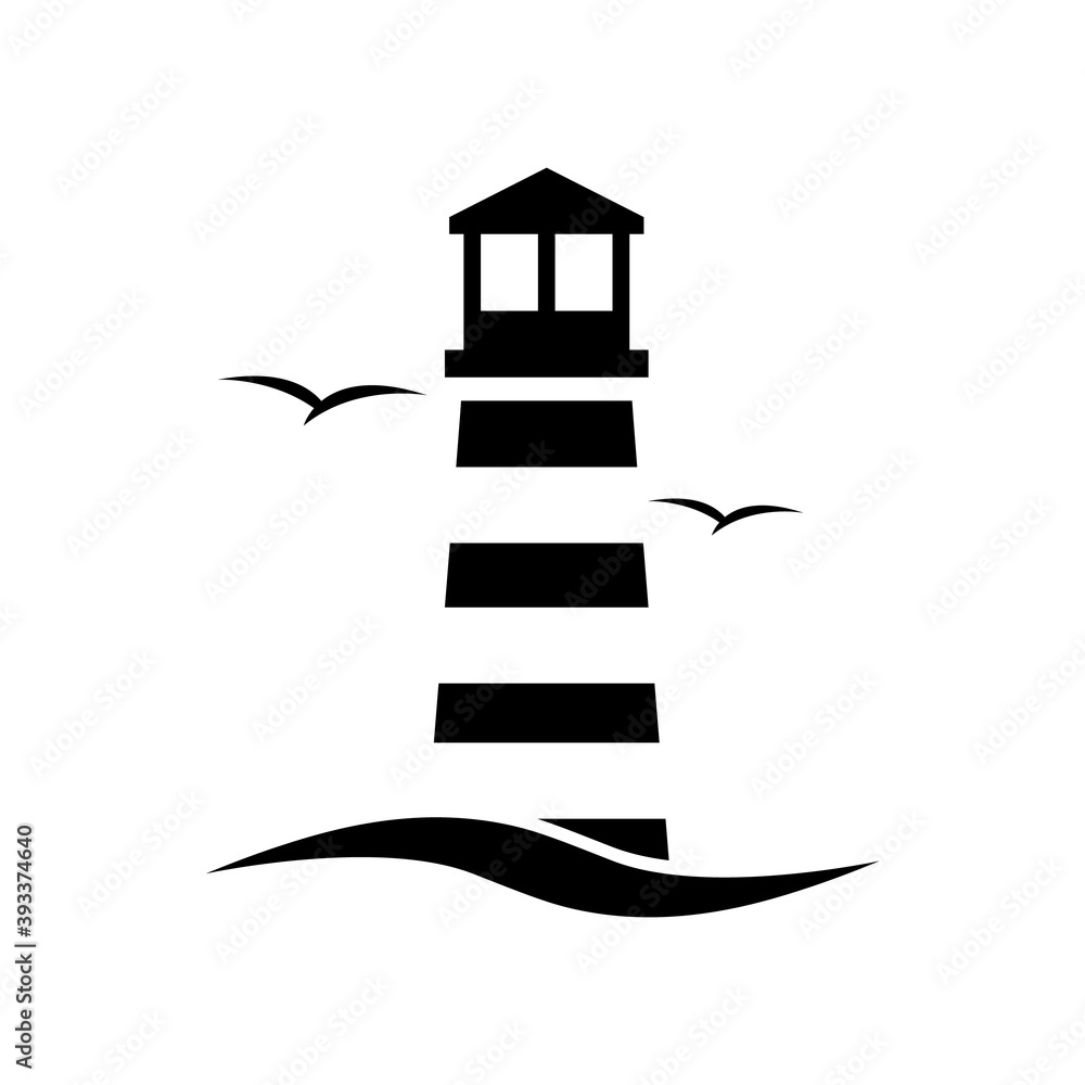 Lighthouse icon, logo isolated on white background Lighthouse icon, logo isolated on white background
