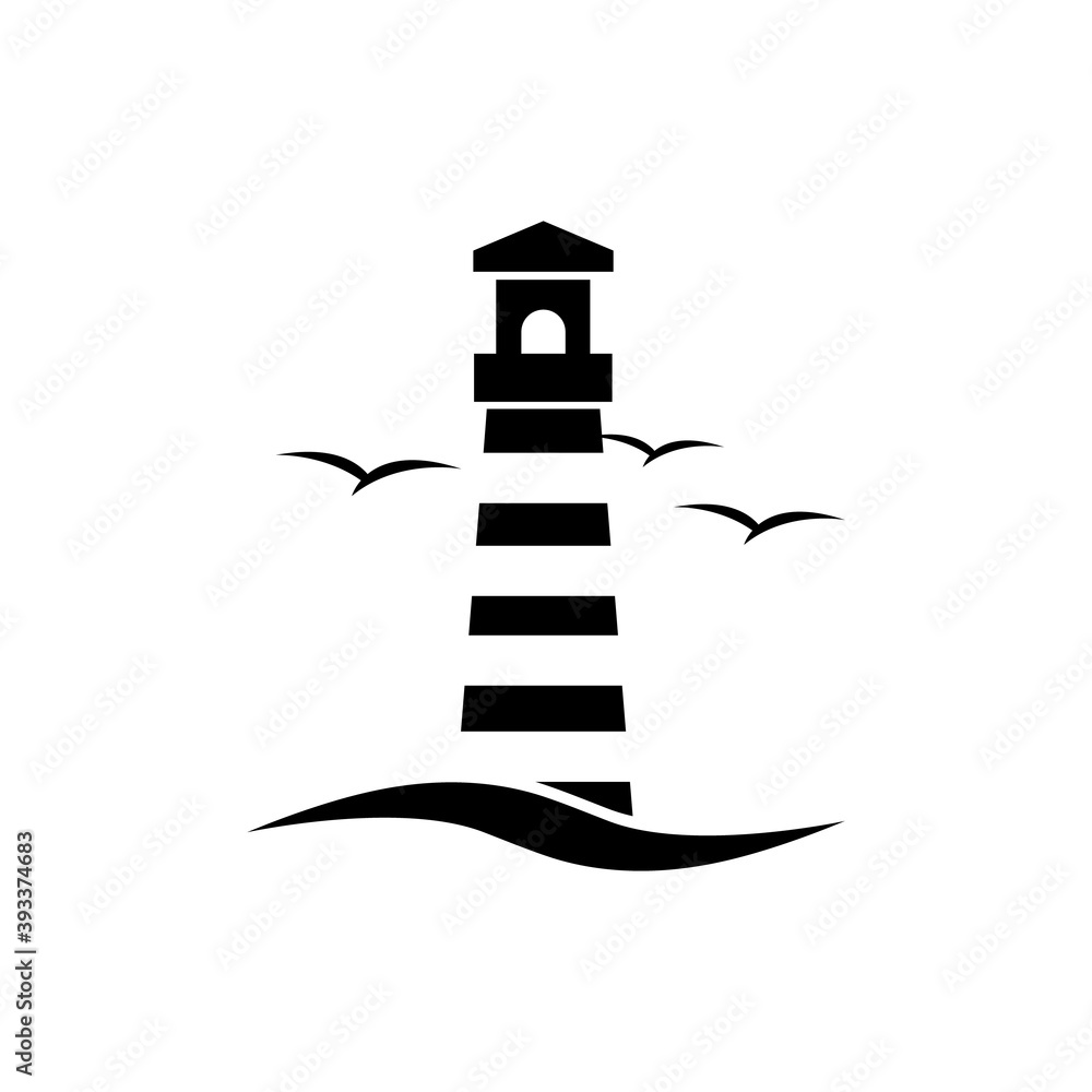Lighthouse icon, logo isolated on white background Lighthouse icon, logo isolated on white background