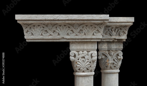 Canvas-taulu Elements of architectural decorations of buildings, columns and tops, gypsum stucco molding, wall texture and patterns