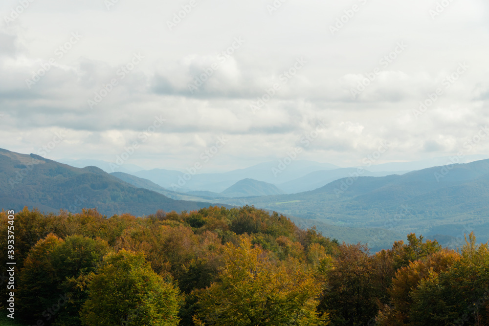 Europe, Poland, Podkarpackie Voivodeship, Bieszczady, Polonina Carynska - Bieszczady National Park. View from Polonina Carynska.