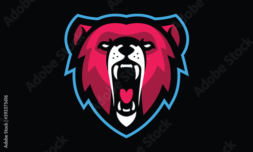 Bear eSports vector mascot logo design