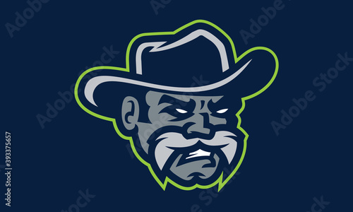 Cowboy sports vector mascot logo design