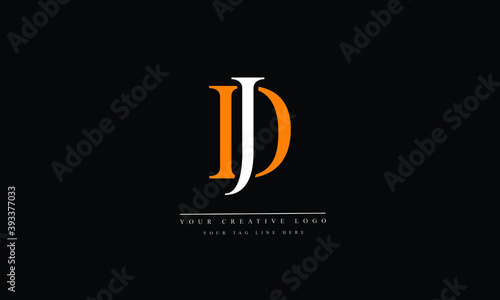 JD, DJ, J, D Letter Logo Design with Creative Modern Trendy Typography