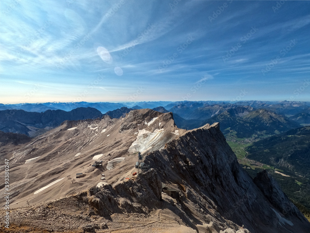 Beautiful mountain panorama and a valley with a clear blue sky - Landscape Photography