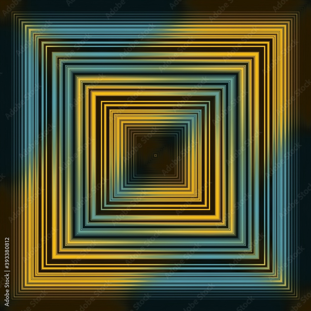 yellow and bright blue linear horizontal stripes on a jet black background transformed to abstract patterns and intricate square format designs yellow and bright blue linear horizontal stripes on a jet black background transformed to abstract patterns and intricate square format designs
