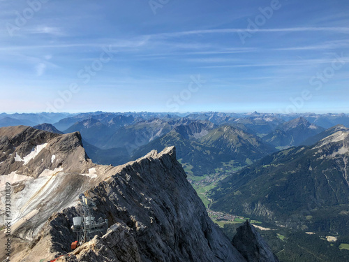 Beautiful mountain panorama and a valley with the view from the Zugspitze - Landscape Photography
