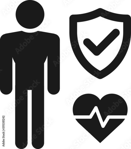 man heart security  icon. safe icon
