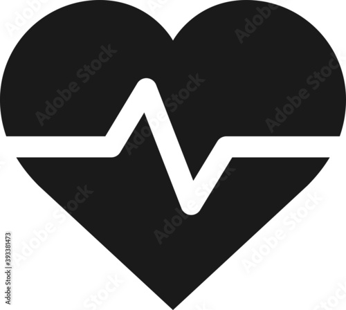 Heart with beat monitor pulse line art icon for medical apps and websites. breathing and alive sign  love heart. Medic blood pressure , cardiogram, health EKG, ECG logo. Heart in flat style.