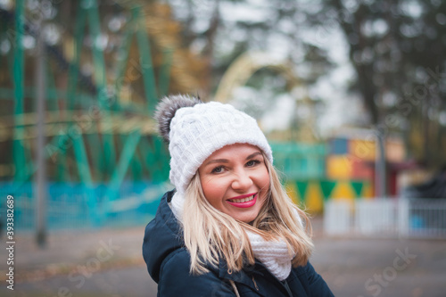 Portrait of a beautiful woman outside