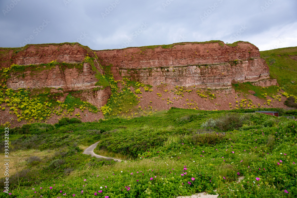 Fototapeta premium Insel Helgoland - Weg am Nordstrand zur Treppe am Oberland.