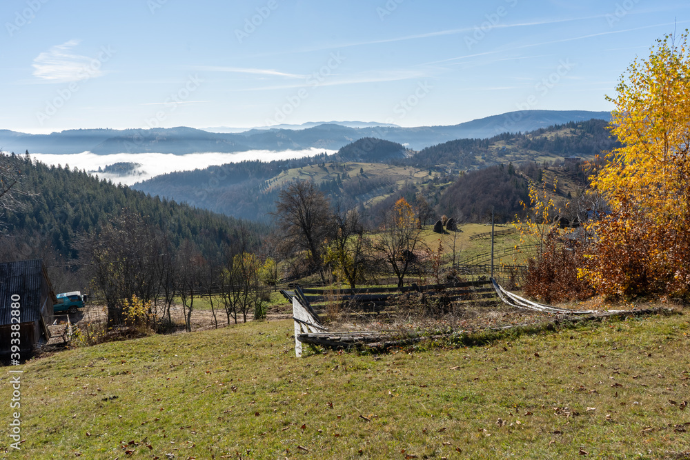 custom made wallpaper toronto digitalsunrise view from the mountains of Romania autumn with fog