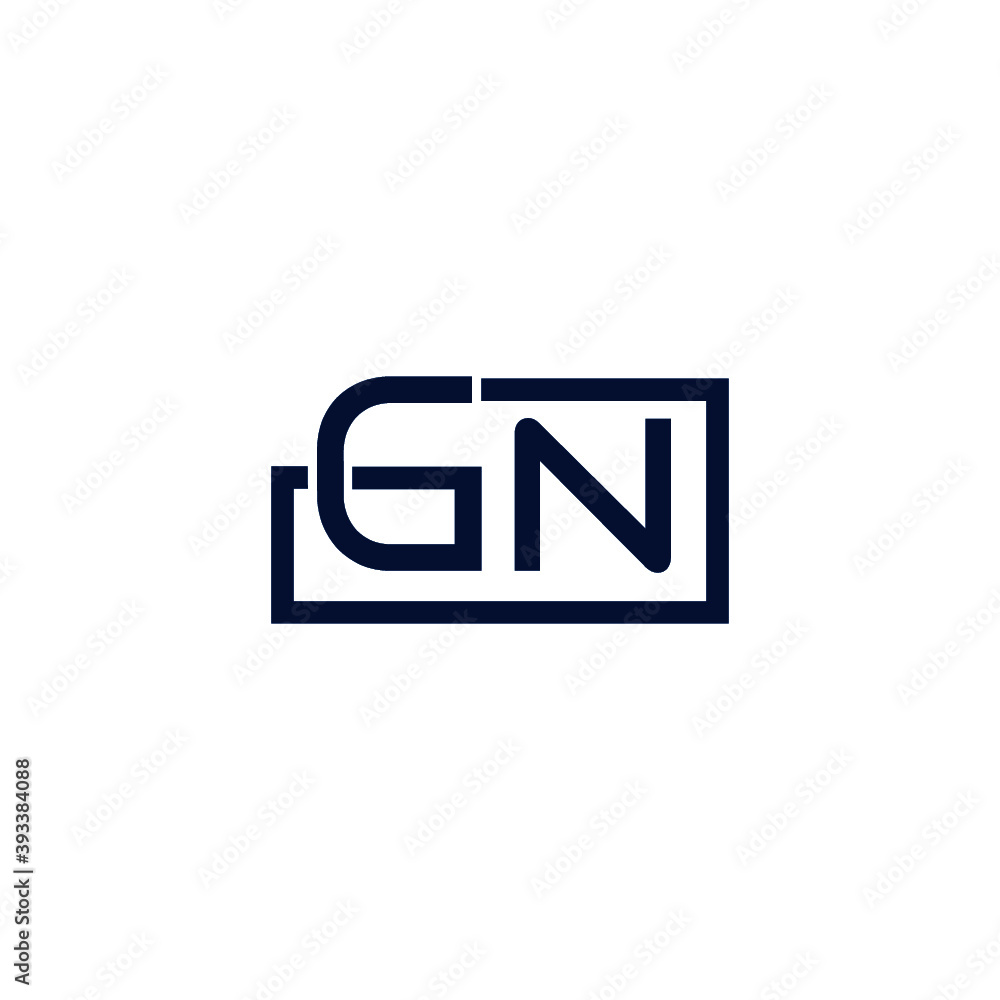 Initial GN Letter Linked Logo isolated on white background Initial GN Letter Linked Logo isolated on white background