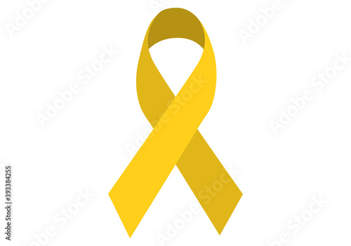 Lazo amarillo en contra del cáncer infantil. 