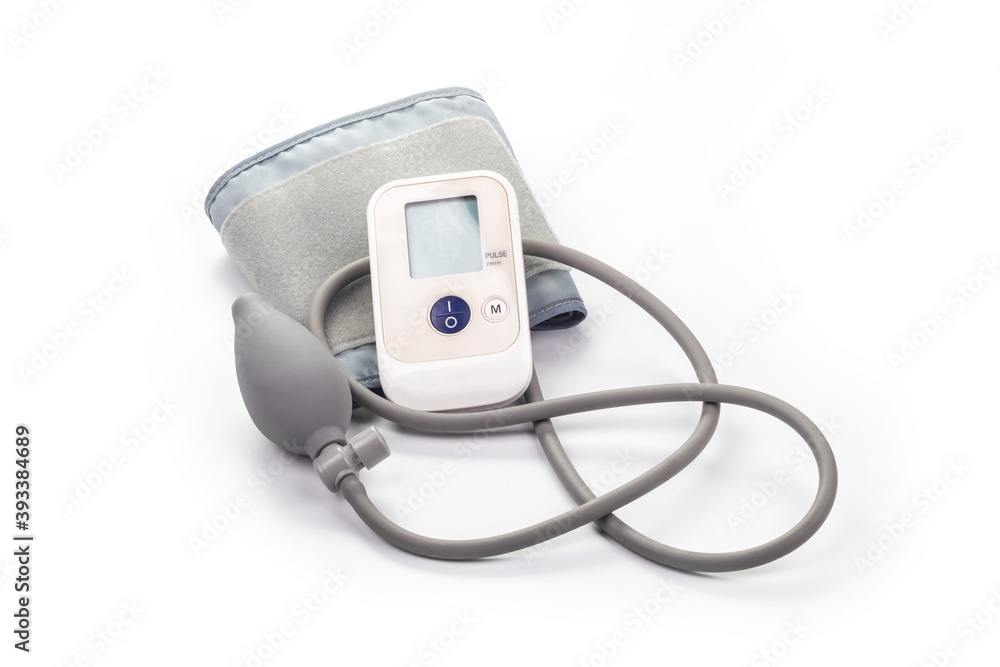 Studio lighting. on a white background, no isolation, apparatus for testing the pressure of a person. Close-up. Studio lighting. on a white background, no isolation, apparatus for testing the pressure of a person. Close-up.