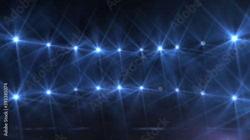 Bright stadium arena lighting spotlight 3d illustration