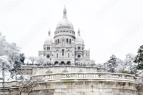 Canvas Print Basilique du Sacré-Coeur enneigée