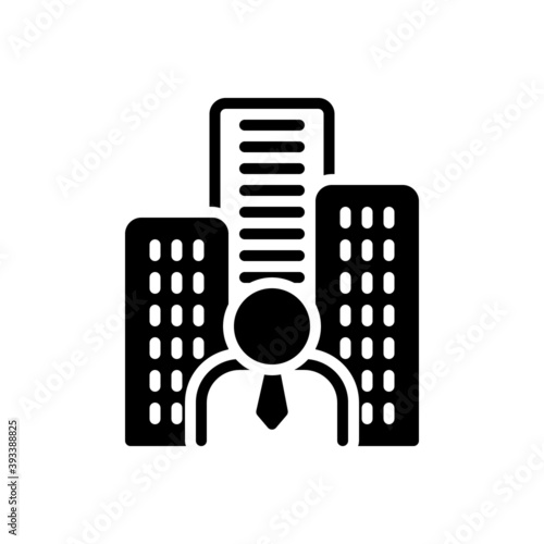 Black solid icon for founder