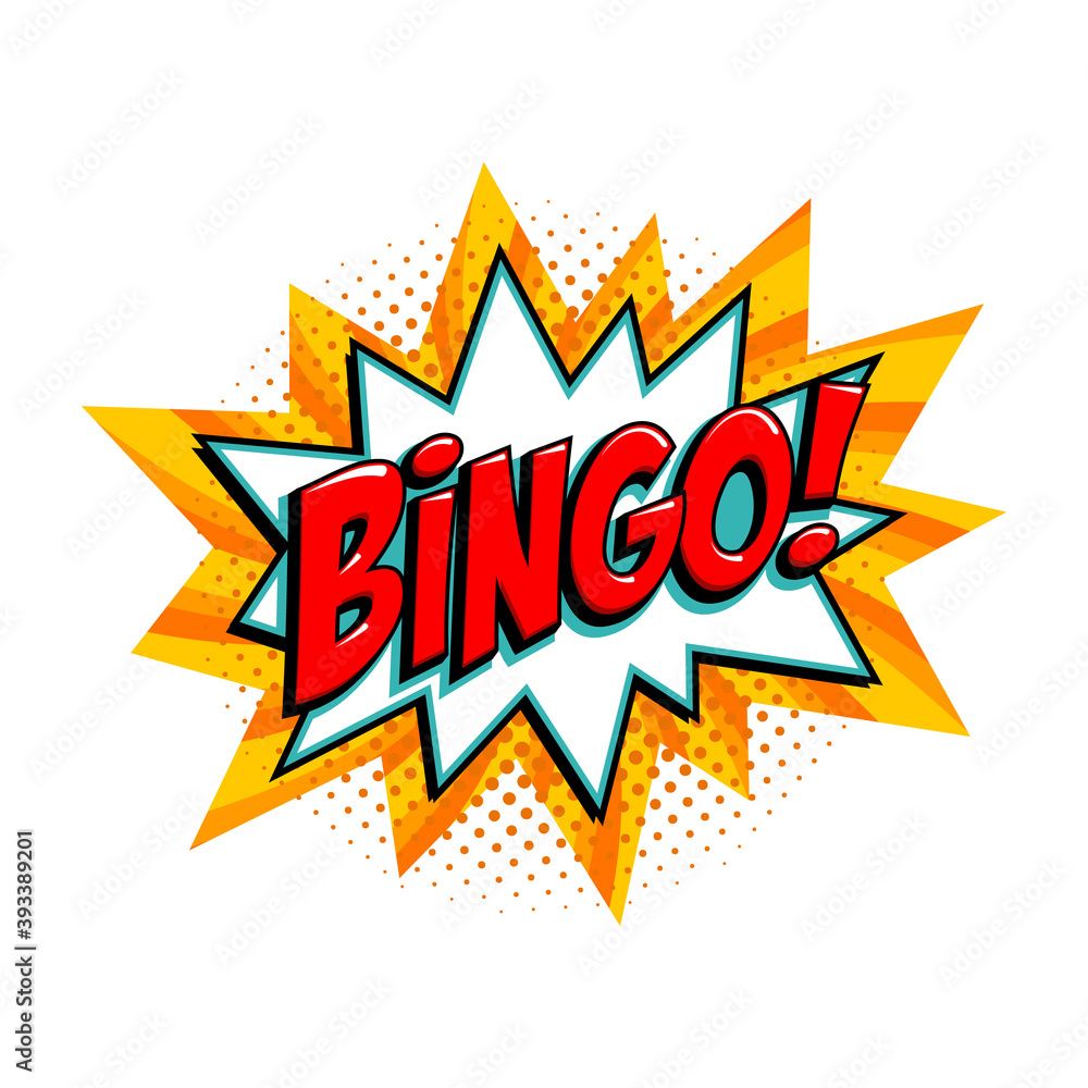 Bingo - lottery yellow vector banner. Lottery game background in Comic pop-art style Bingo - lottery yellow vector banner. Lottery game background in Comic pop-art style
