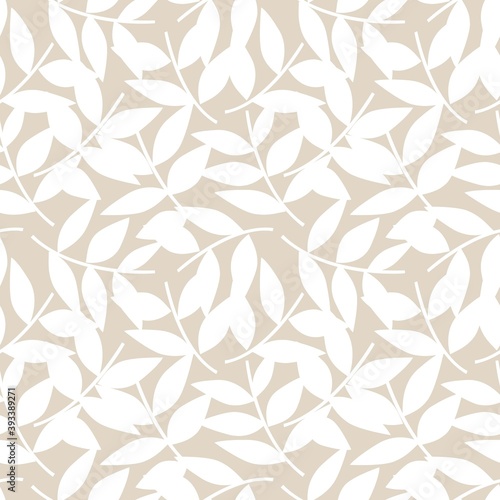 Brown Tropical Botanical Leaf Seamless Pattern Background