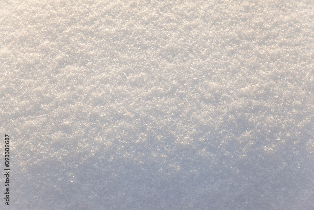 winter background with snow texture closeup