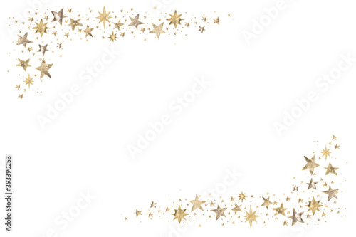 Watercolor Paint Christmas card frame gold Metallic Elegant handmade painting bush
