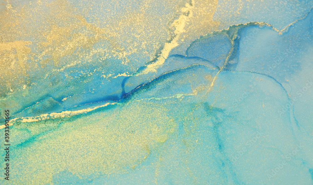 Art Abstract watercolor flow blot painting. Blue and Gold Color canvas marble texture background. Alcohol ink. Art Abstract watercolor flow blot painting. Blue and Gold Color canvas marble texture background. Alcohol ink.