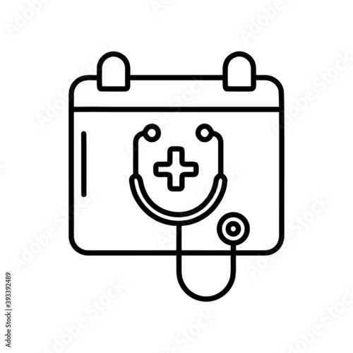 medical chart with stethoscope line icon