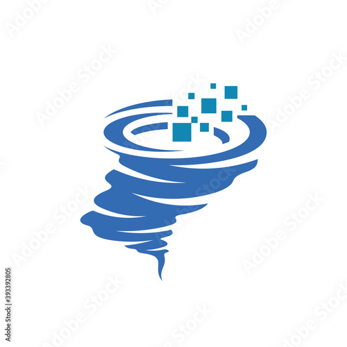 Pixel Tornado logo vector template, Creative Twister logo design concepts, icon symbol