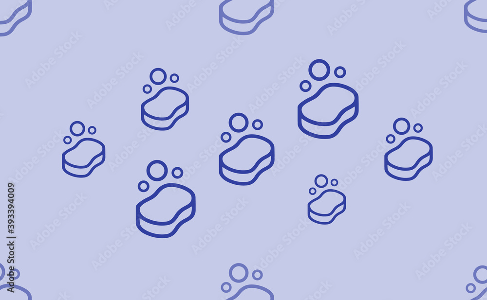 Seamless pattern of large isolated blue soap symbols. The pattern is divided by a line of elements of lighter tones. Vector illustration on light blue background Seamless pattern of large isolated blue soap symbols. The pattern is divided by a line of elements of lighter tones. Vector illustration on light blue background