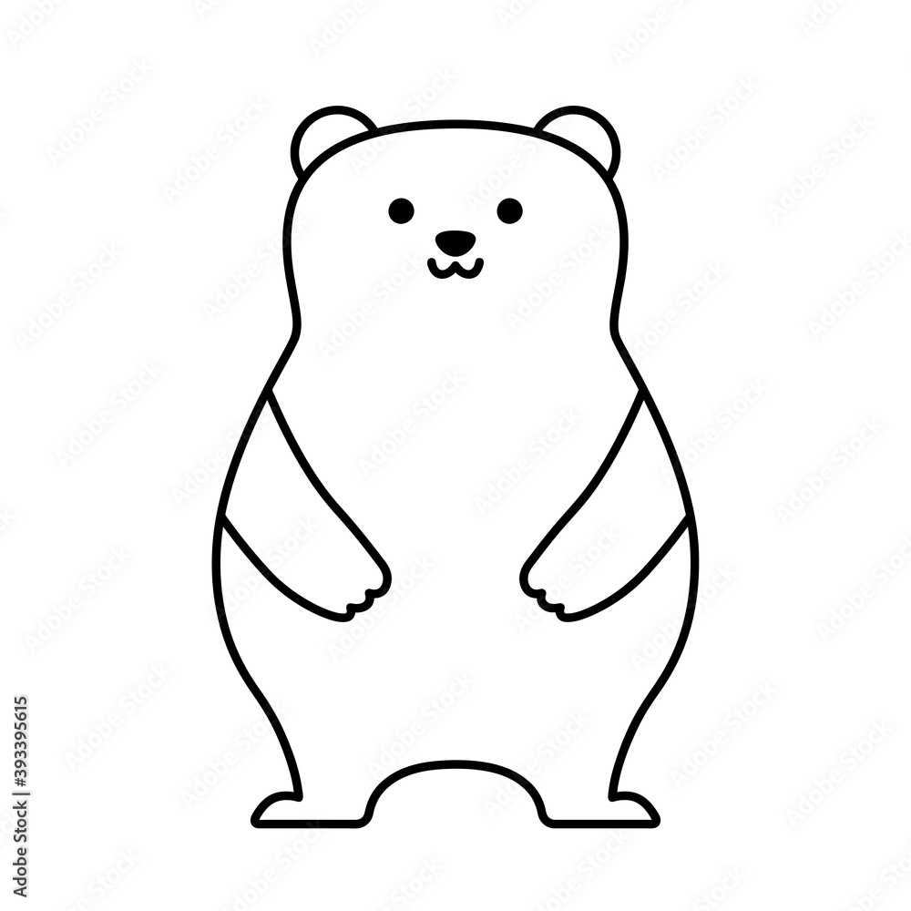 Black silhouette of a cute bear isolated on white background. Flat design for poster or t-shirt. Vector illustration Black silhouette of a cute bear isolated on white background. Flat design for poster or t-shirt. Vector illustration