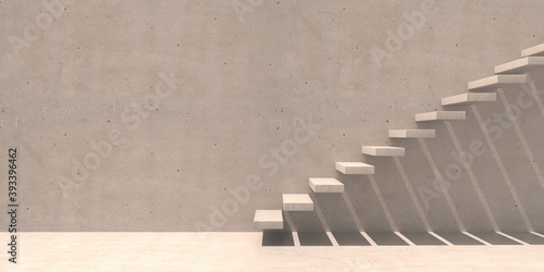 Stairs, concrete staircase going up. 3d illustration