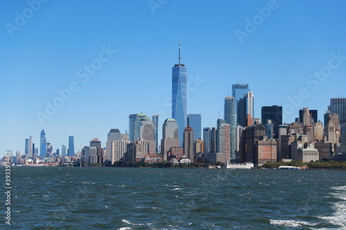 A view of One World Trade Center and lower Manhattan are seen on board the Staten Island Ferry. © GORDON