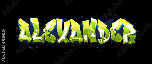 Alexander. A cool Graffiti styled Name design. Legible letters for all ages. 