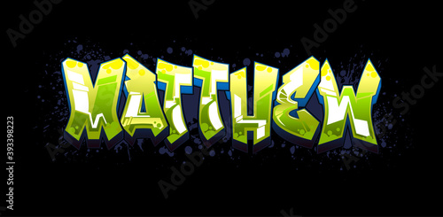 Matthew. A cool Graffiti styled Name design. Legible letters for all ages. 
