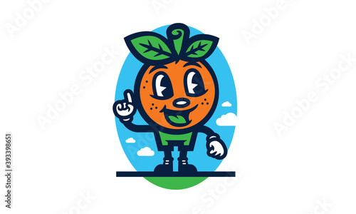 Orange character mascot vector illustration