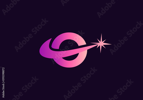 Creative O letter logo design with spark concept. Spark O logo design