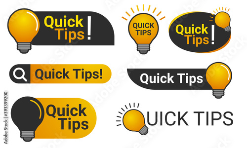 Simple Quick Tips badge with light bulb