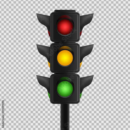 traffic light on a transparent background
