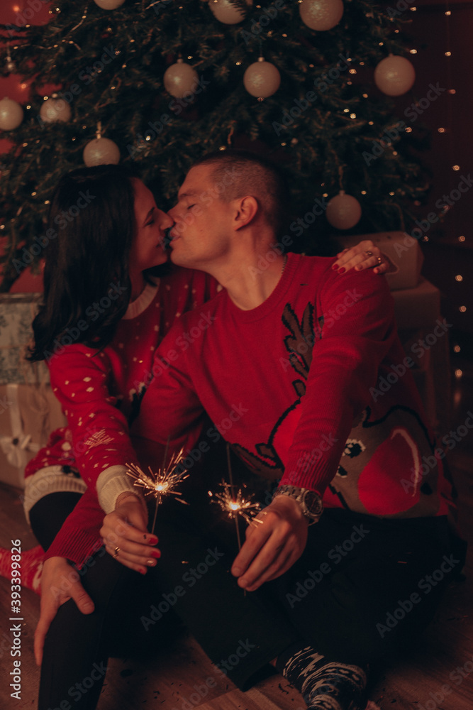 couple celebrate new year at home couple celebrate new year at home
