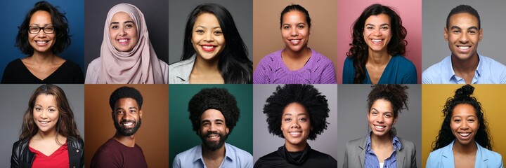 Group of beautiful people in front of a background