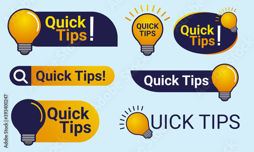 Simple Quick Tips badge with light bulb