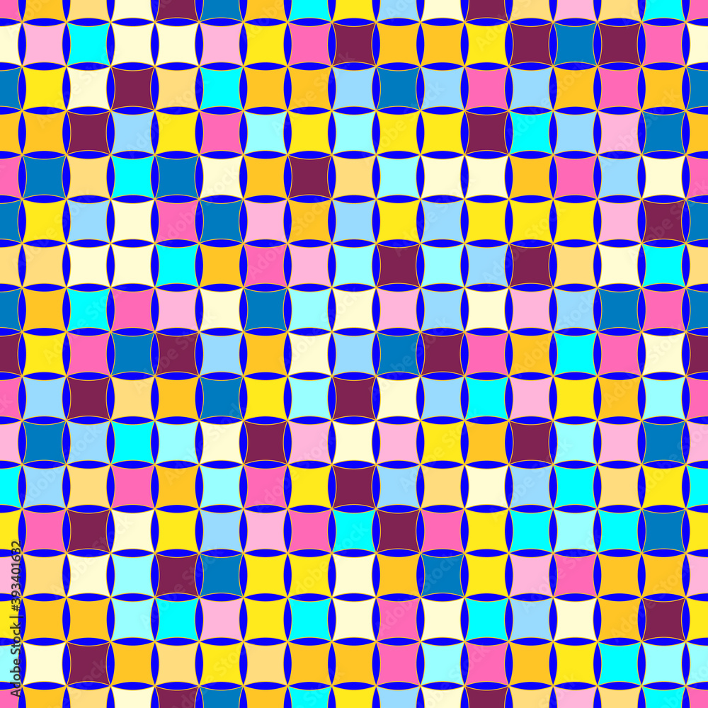 Seamless, Vector Abstract Image from A Mosaic of Randomly Spaced Squares in Pink and Purple. Application in Design Possible Seamless, Vector Abstract Image from A Mosaic of Randomly Spaced Squares in Pink and Purple. Application in Design Possible