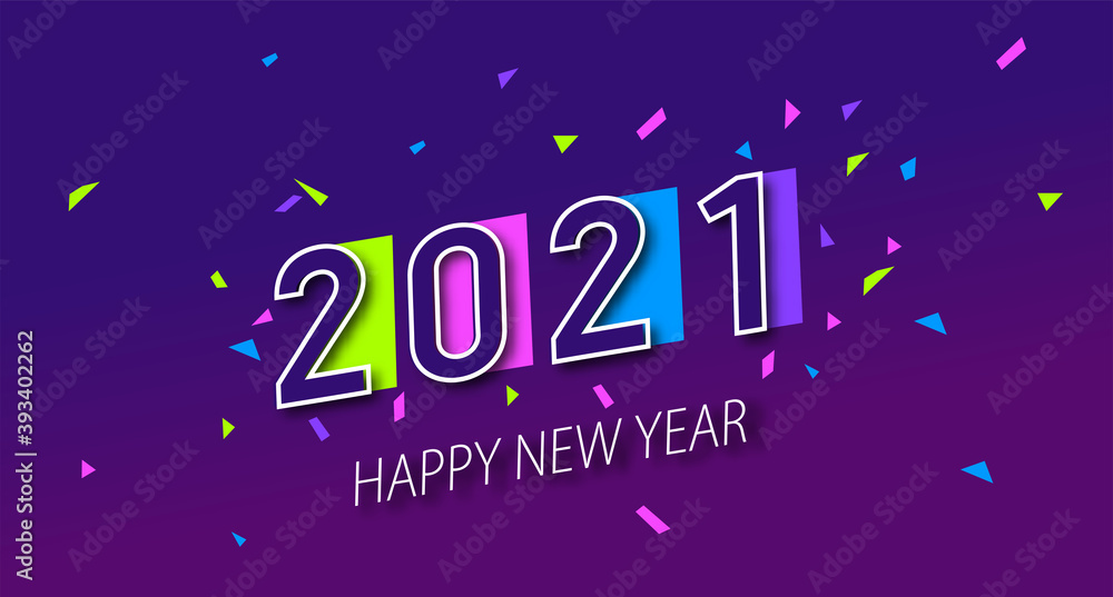 2021 New Year banner. elegant design of colored 2021 logo numbers. Typography for 2021 celebration invite. Vector illustration. 2021 New Year banner. elegant design of colored 2021 logo numbers. Typography for 2021 celebration invite. Vector illustration.