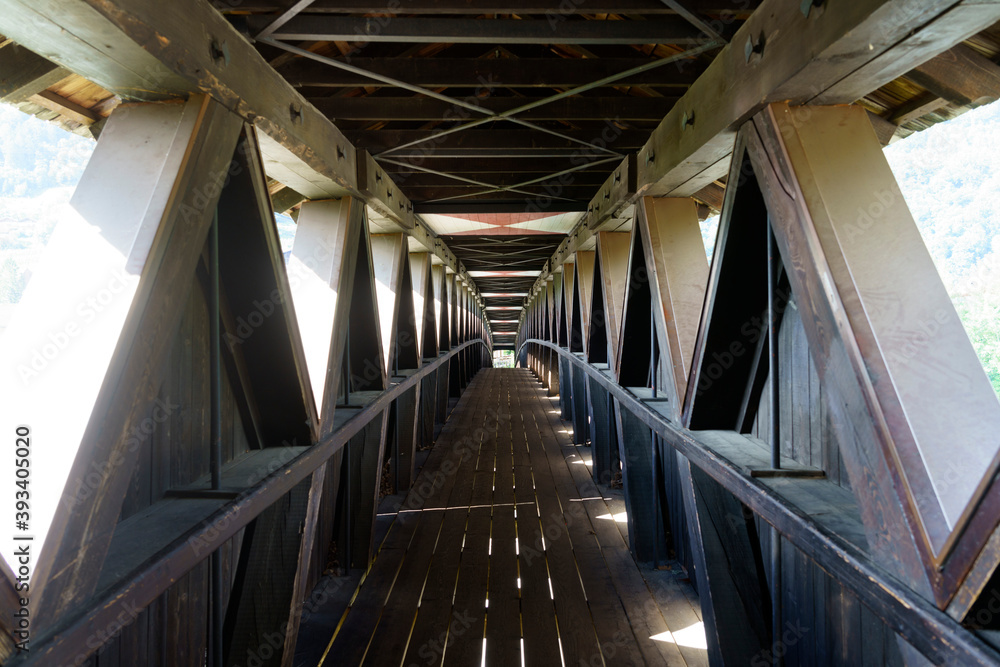 Fototapeta premium Cycleway of the Venosta valley, a bridge