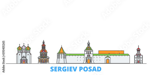 Russia, Sergiev Posad cityscape line vector. Travel flat city landmark, oultine illustration, line world icons